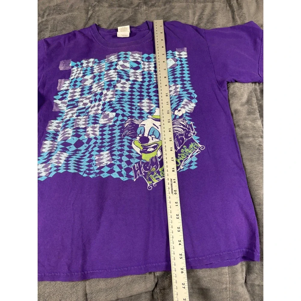 Gildan Hey Rube Clown Graphic T-Shirt Purple Mens Medium Checkerboard Circus Tee